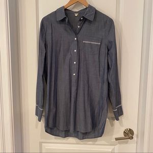 J. Crew Quarter Button-Down Long Shirt